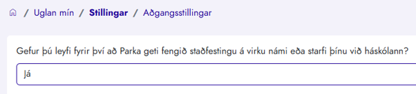 Parkaleyfi  í Uglu 