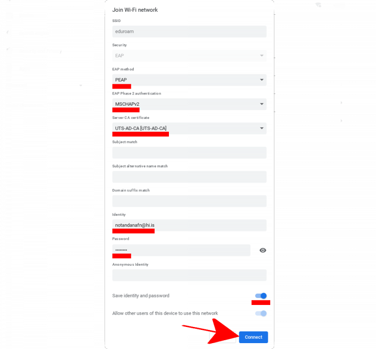 Eduroam ChromeOS 3 ísl