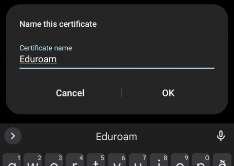 Eduroam Android Skref 7