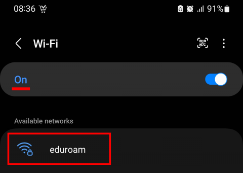 Eduroam Android Skref 9