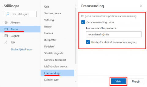 Outlook áframsending 2