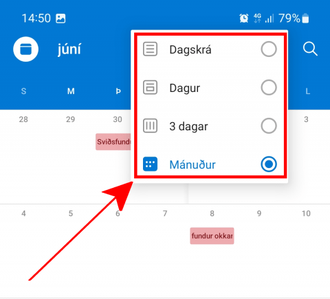 Dagbók Android útlit 2