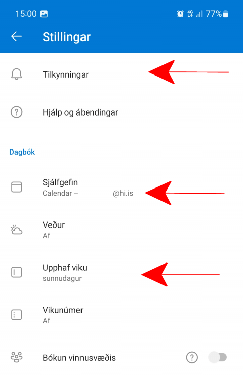 Dagbók Android útlit 8