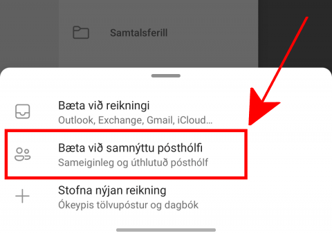 Outlook sameiginlegt android 3