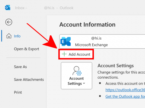 Outlook add account 1