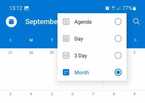 Outlook Android layout 