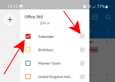 Outlook Android Calendar layout
