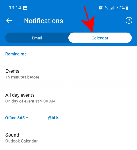 Outlook Android layout 