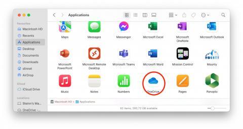 OneDrive í Application möppunni