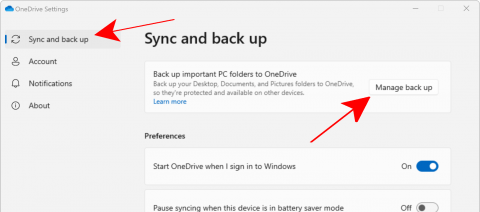 OneDrive backup