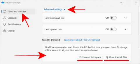 OneDrive freeup space