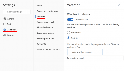 Web outlook layout