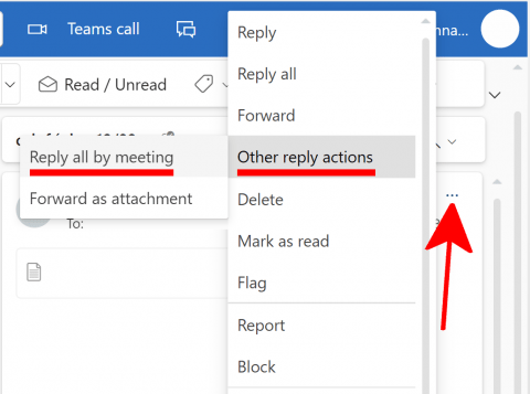 Web outlook meeting reply