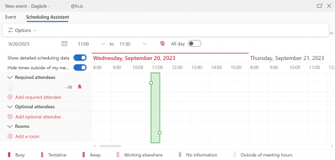 Web outlook schedule assitance