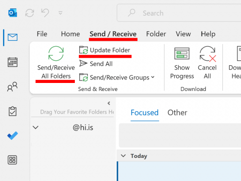 Outlook windows send