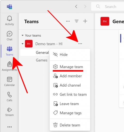 Teams manage