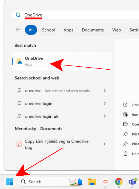 Onedrive setup