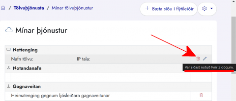 Vírað net afskrá tengingu